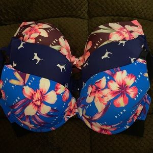 PINK Victoria Secret Bras (3) Pack Sz 34DD